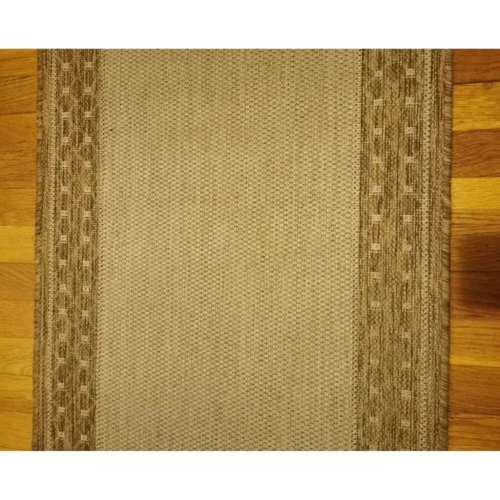 57.5 X 23.5 IN Weaven Area Rug / Runner Light Brown Floral‎ Pattern
